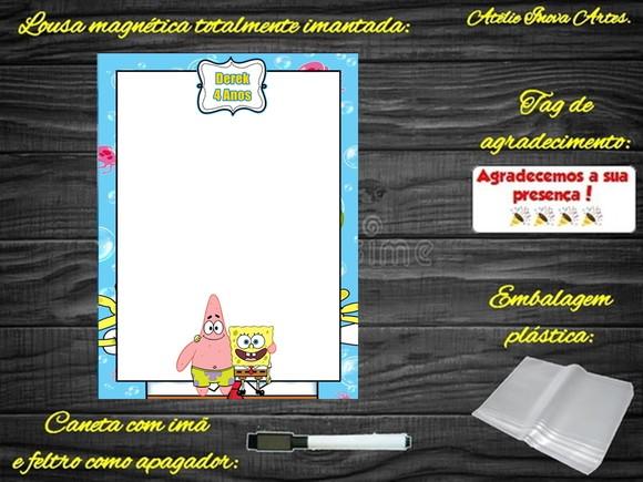 Lousa Magnética Bob Esponja com Embalagem