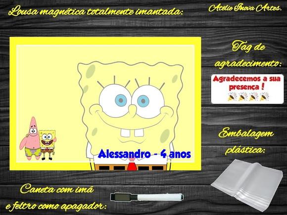 Lousa Magnética Bob Esponja com Embalagem