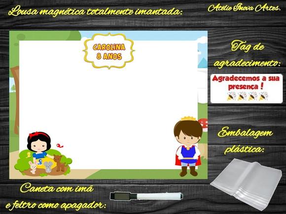 Lousa Magnética Branca de Neve com Embalagem