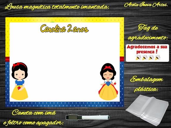 Lousa Magnética Branca de Neve com Embalagem