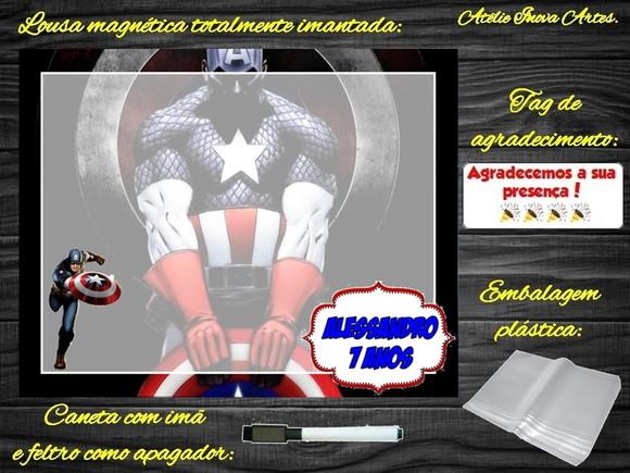 Lousa Magnética Capitão América com Embalagem