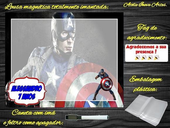 Lousa Magnética Capitão América com Embalagem