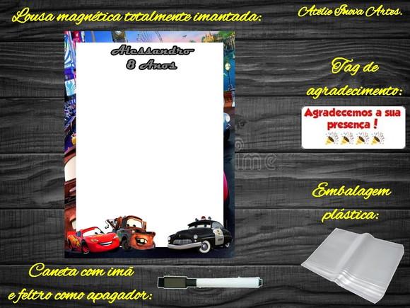 Lousa Magnética Carros com Embalagem