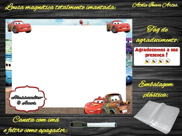 Lousa Magnética Carros com Embalagem