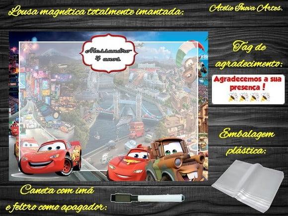 Lousa Magnética Carros com Embalagem