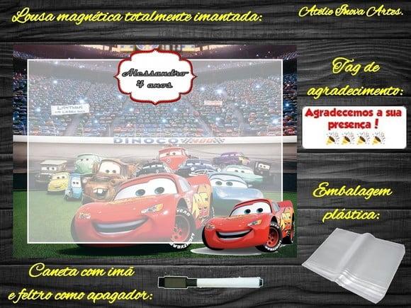 Lousa Magnética Carros Disney com Embalagem