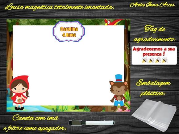Lousa Magnética Chapeuzinho Vermelho com Embalagem
