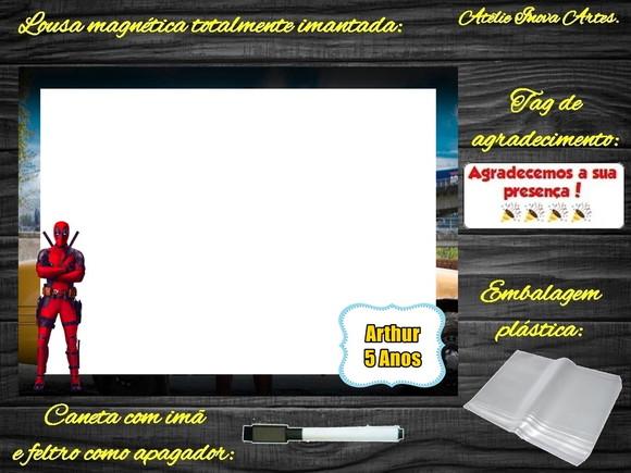 Lousa Magnética Deadpool com Embalagem