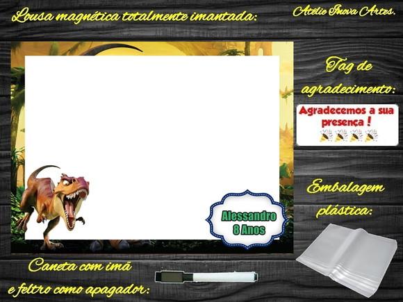 Lousa Magnética Dinossauro com Embalagem