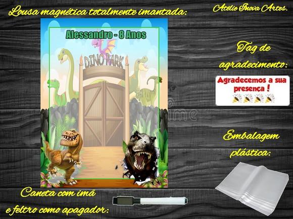 Lousa Magnética Dinossauro com Embalagem
