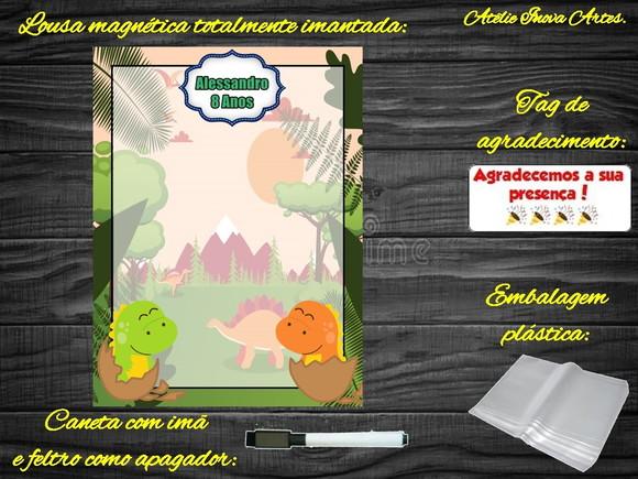 Lousa Magnética Dinossauro com Embalagem