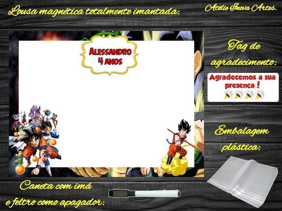 Lousa Magnética Dragon Ball Z com Embalagem
