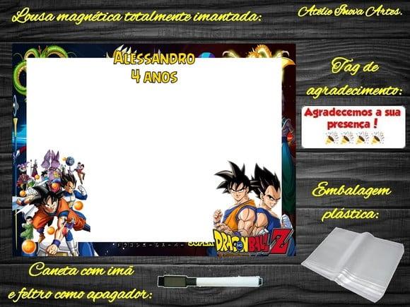 Lousa Magnética Dragon Ball Z com Embalagem