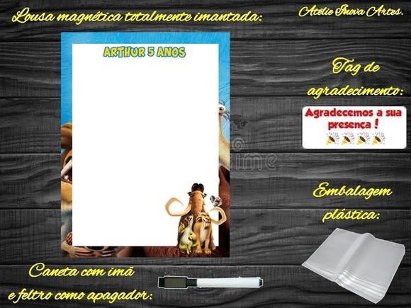 Lousa Magnética Era do Gelo com Embalagem