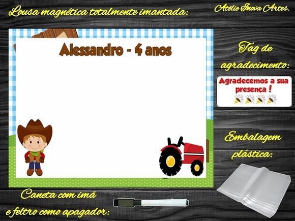 Lousa Magnética Fazendinha com Embalagem