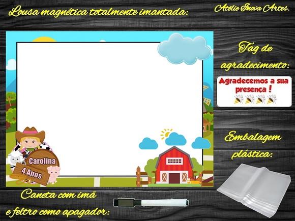 Lousa Magnética Fazendinha com Embalagem