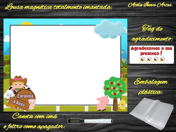 Lousa Magnética Fazendinha com Embalagem