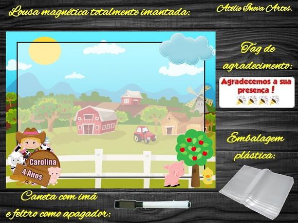 Lousa Magnética Fazendinha com Embalagem