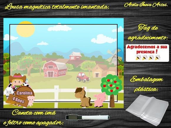Lousa Magnética Fazendinha com Embalagem