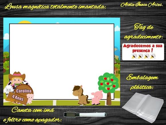 Lousa Magnética Fazendinha com Embalagem