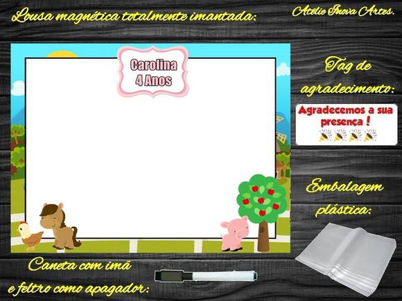 Lousa Magnética Fazendinha com Embalagem