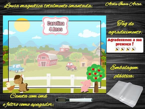 Lousa Magnética Fazendinha com Embalagem