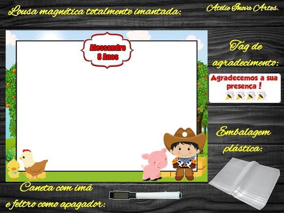 Lousa Magnética Fazendinha com Embalagem