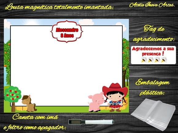 Lousa Magnética Fazendinha com Embalagem