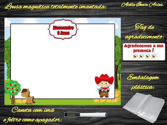 Lousa Magnética Fazendinha com Embalagem