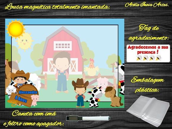 Lousa Magnética Fazendinha com Embalagem