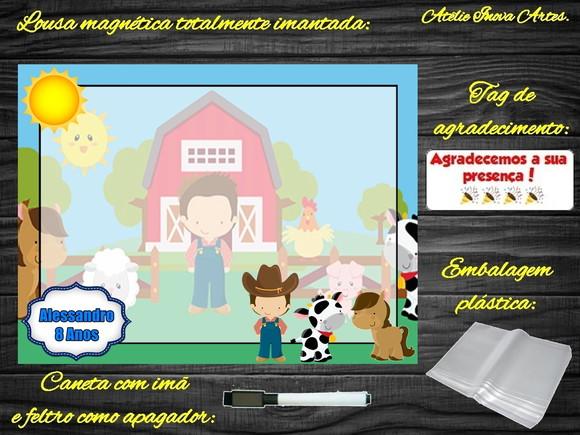 Lousa Magnética Fazendinha com Embalagem