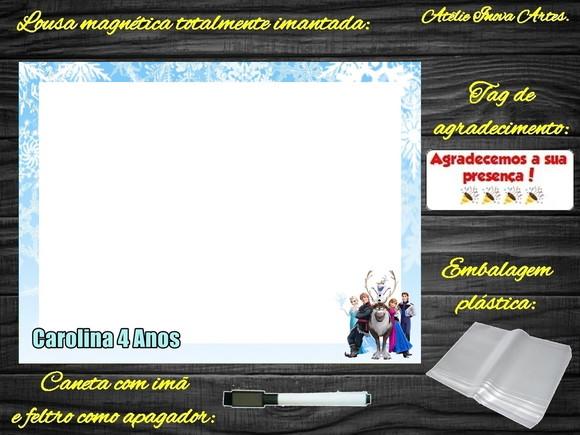 Lousa Magnética Frozen com Embalagem