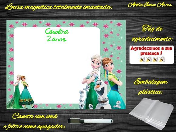 Lousa Magnética Frozen com Embalagem