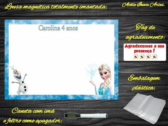 Lousa Magnética Frozen com Embalagem