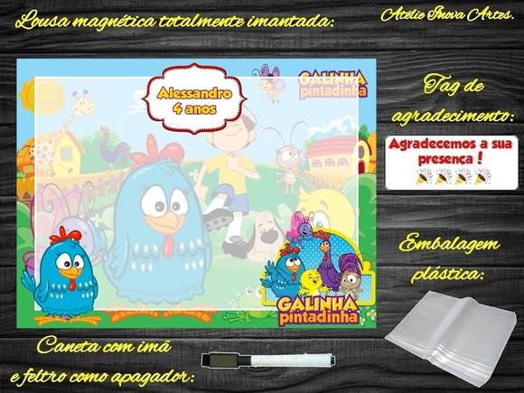 Lousa Magnética Galinha Pintadinha com Embalagem