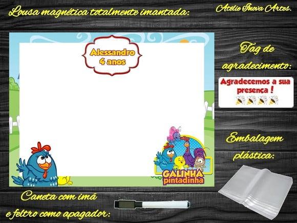 Lousa Magnética Galinha Pintadinha com Embalagem