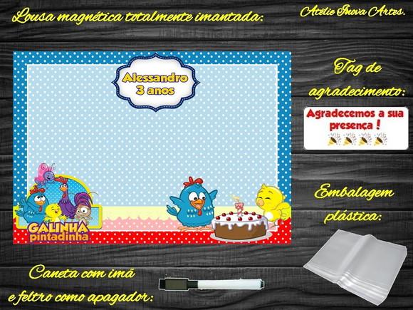 Lousa Magnética Galinha Pintadinha com Embalagem