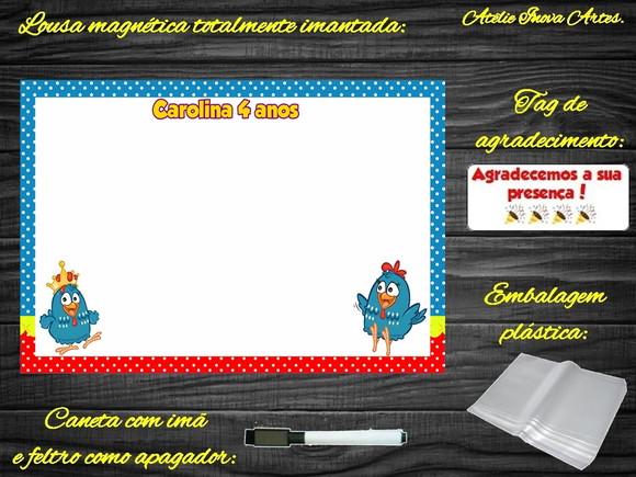 Lousa Magnética Galinha Pintadinha com Embalagem