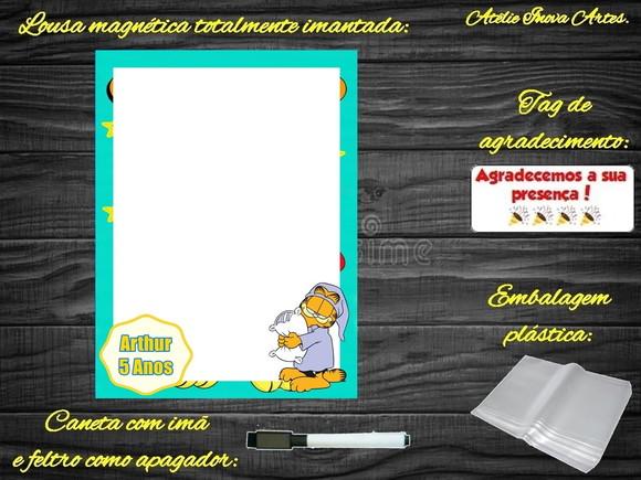 Lousa Magnética Garfield com Embalagem
