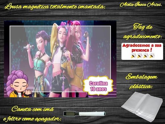 Lousa Magnética Guerreiras do Kpop com Embalagem
