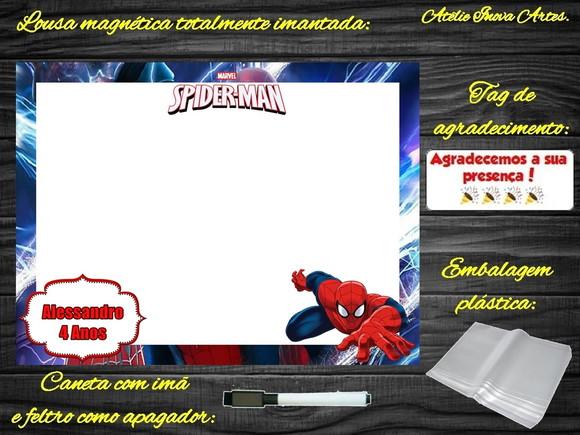 Lousa Magnética Homem Aranha com Embalagem