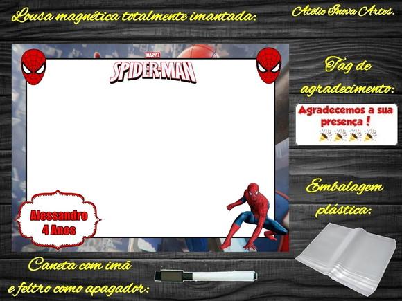 Lousa Magnética Homem Aranha com Embalagem