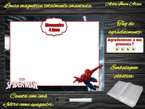 Lousa Magnética Homem Aranha com Embalagem
