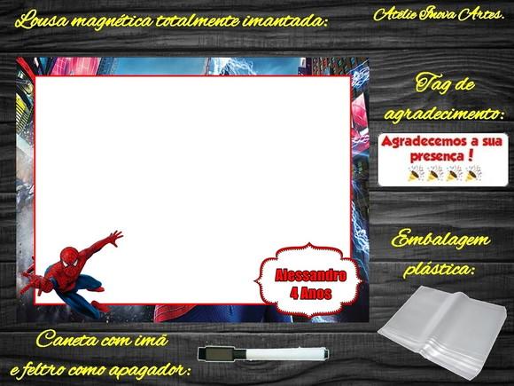 Lousa Magnética Homem Aranha com Embalagem