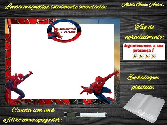 Lousa Magnética Homem Aranha com Embalagem