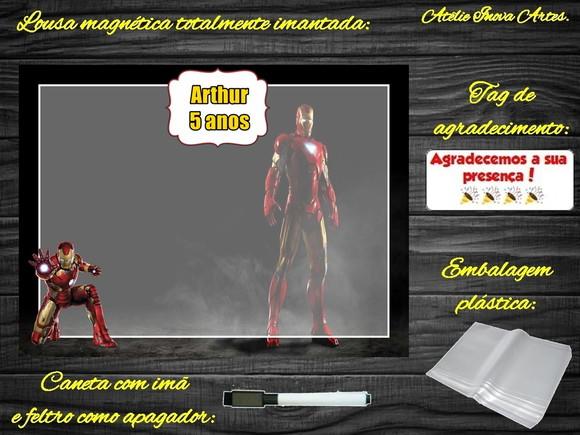 Lousa Magnética Homem de Ferro com Embalagem
