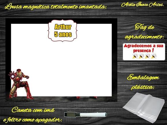 Lousa Magnética Homem de Ferro com Embalagem