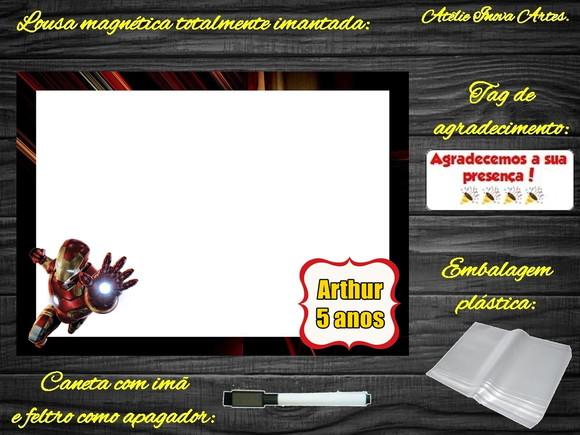Lousa Magnética Homem de Ferro com Embalagem