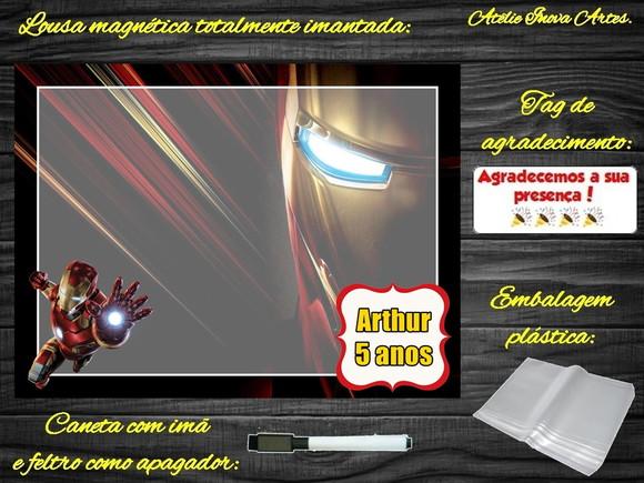 Lousa Magnética Homem de Ferro com Embalagem