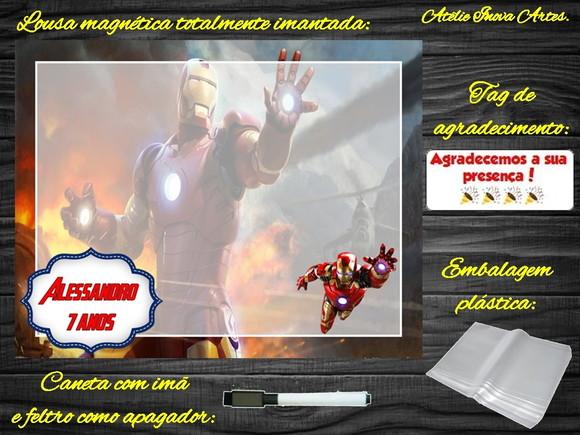 Lousa Magnética Homem de Ferro com Embalagem